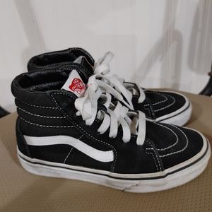 Vans black and white kids size 2.5